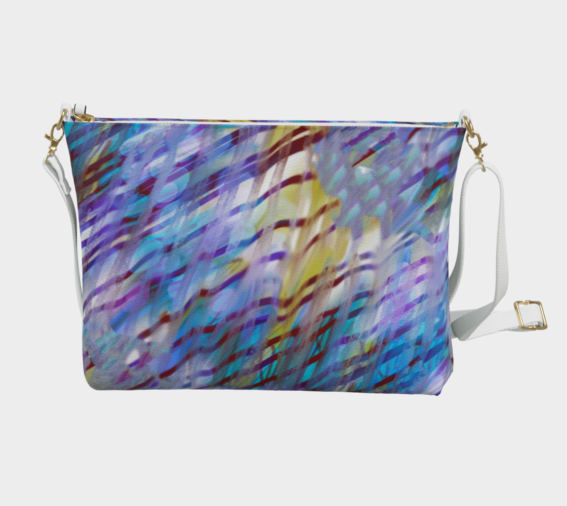 Abstract Ripple Vegan Crossbody Purse