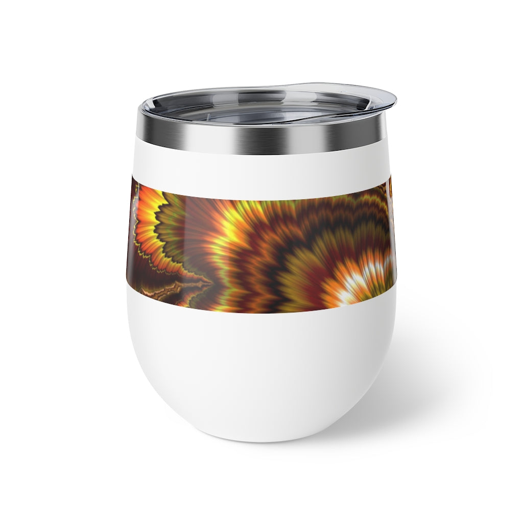 Turkey Feather Fractal Copper Vacuum Insulated Cup, 12oz