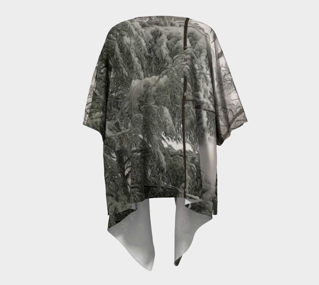 Snow Covered Pine Tree Draped Kimono