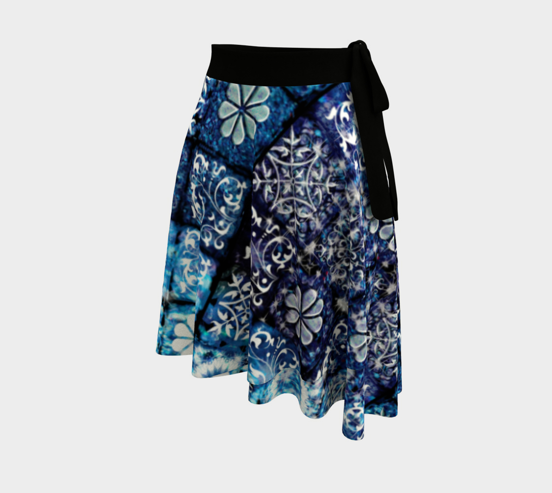 Blue Ice Crystals Wrap Skirt