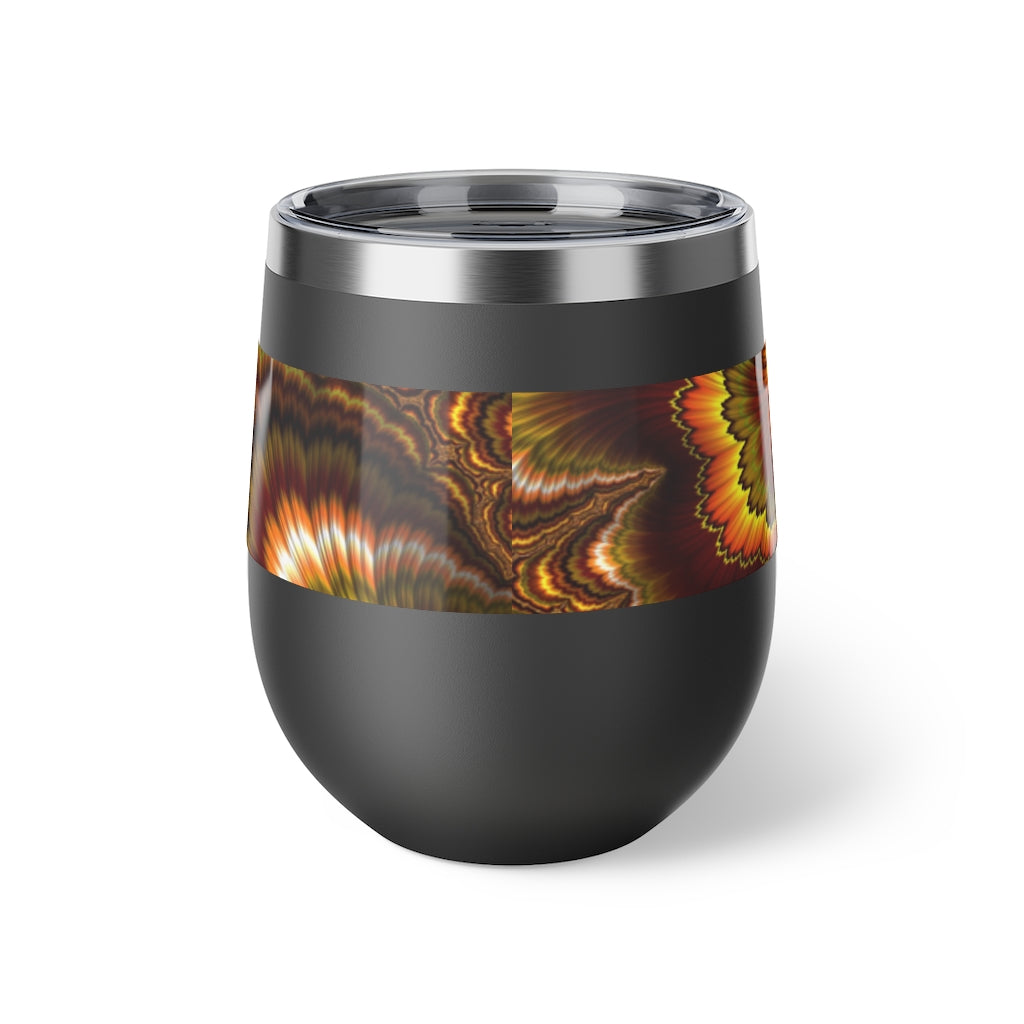 Turkey Feather Fractal Copper Vacuum Insulated Cup, 12oz