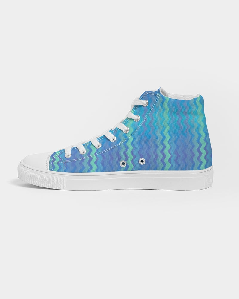 Mermaid Stripes Women's Hightop Canvas Shoe