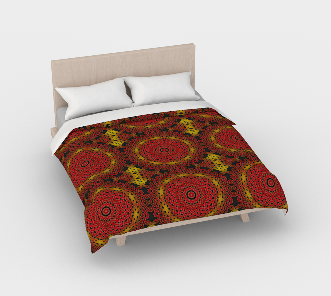 Celtic Orange Spirals Duvet Cover