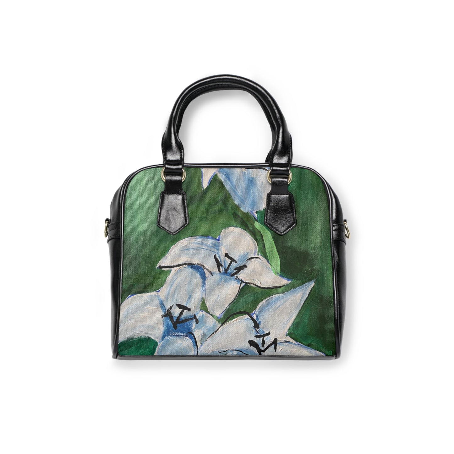 Lilies In Blue Shoulder Handbag