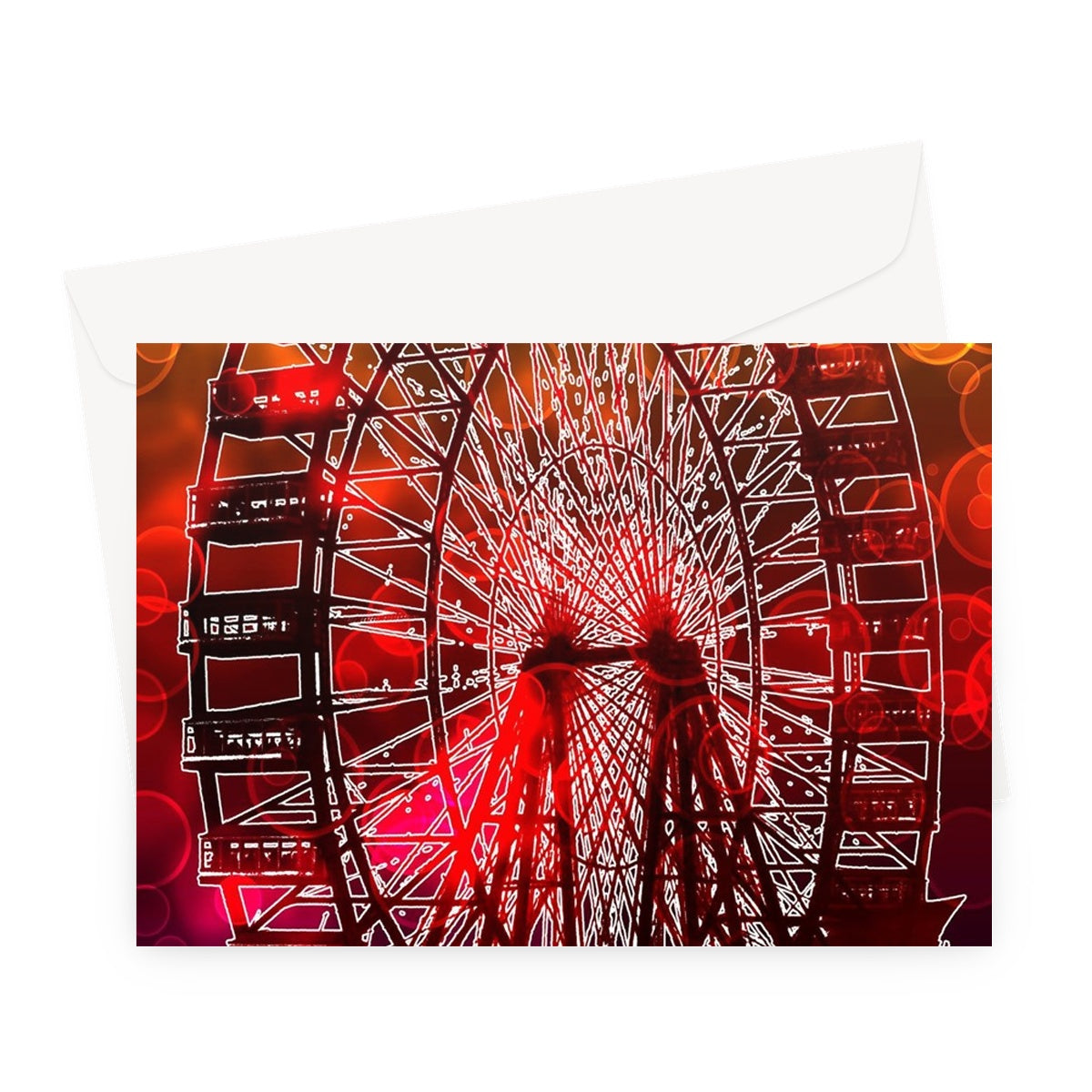 Bokeh Light Ferris Wheel Greeting Card