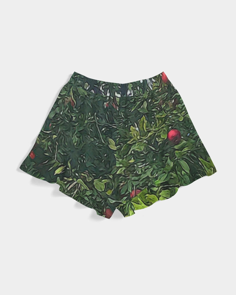 Apple Tree Close Up Women's Ruffle Shorts