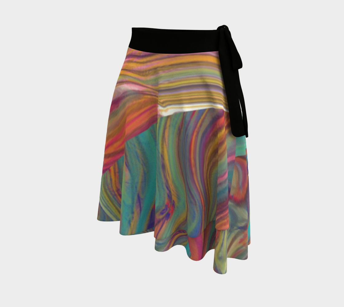 Colorful Sketch Wrap Skirt