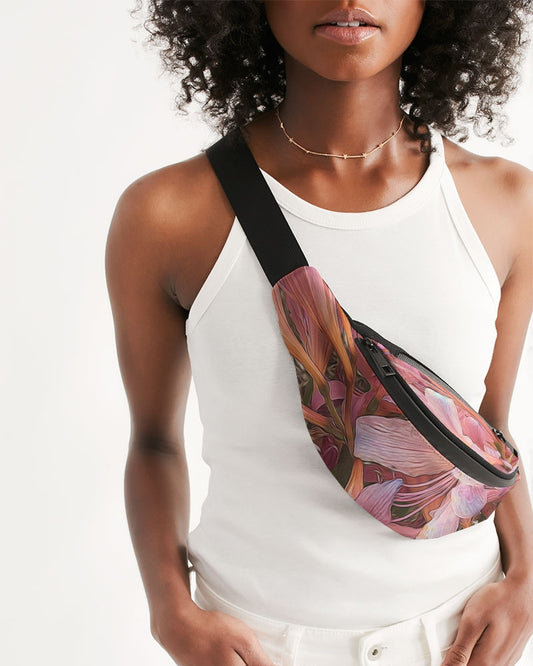 Pink Amaryllis Crossbody Sling Bag