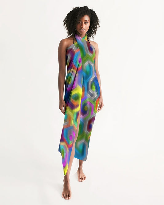 Colorful Hexagons Swim Cover Up