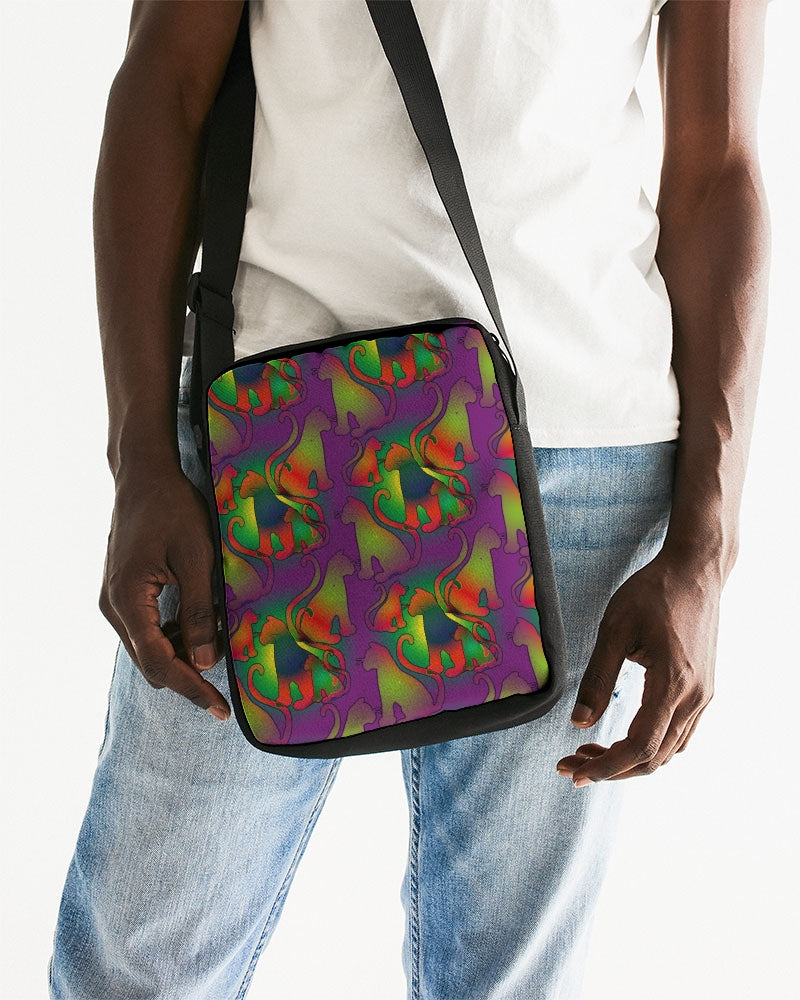 Abstract Rainbow Cats Pattern Messenger Pouch