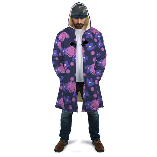Pink and Blue Flowers Cloak