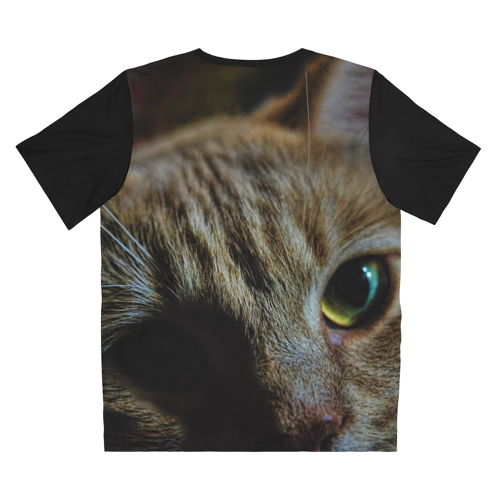 Orange Cat Close Up Unisex AOP Cut & Sew T-Shirt