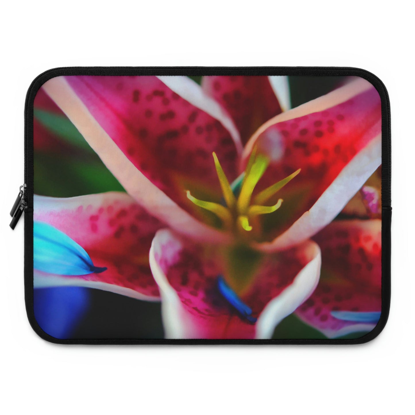 Blue Petals On a Pink and White Lily Laptop Sleeve