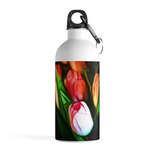 Pink Tulips Stainless Steel Water Bottle
