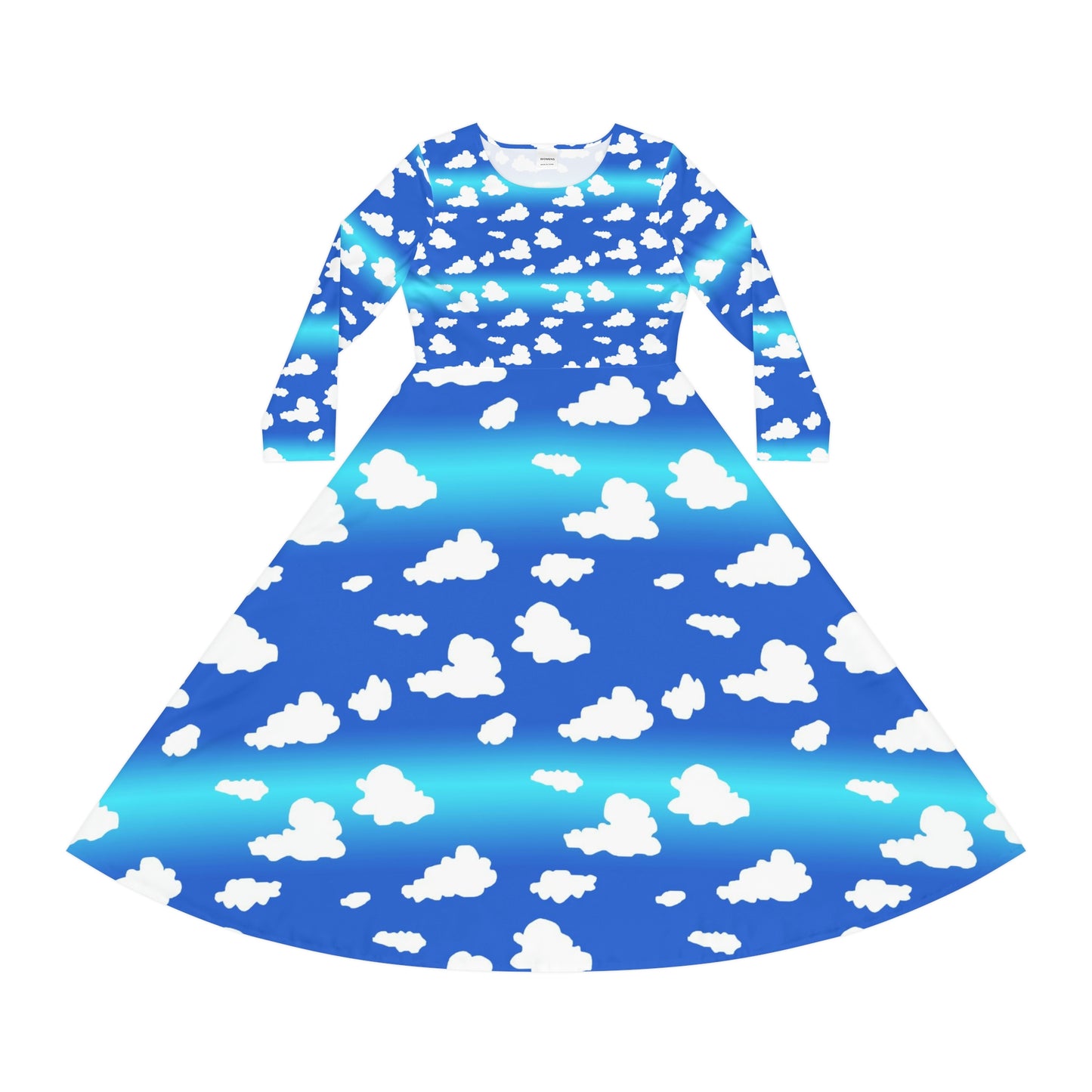 Clouds Pattern Women's Long Sleeve Dance Dress