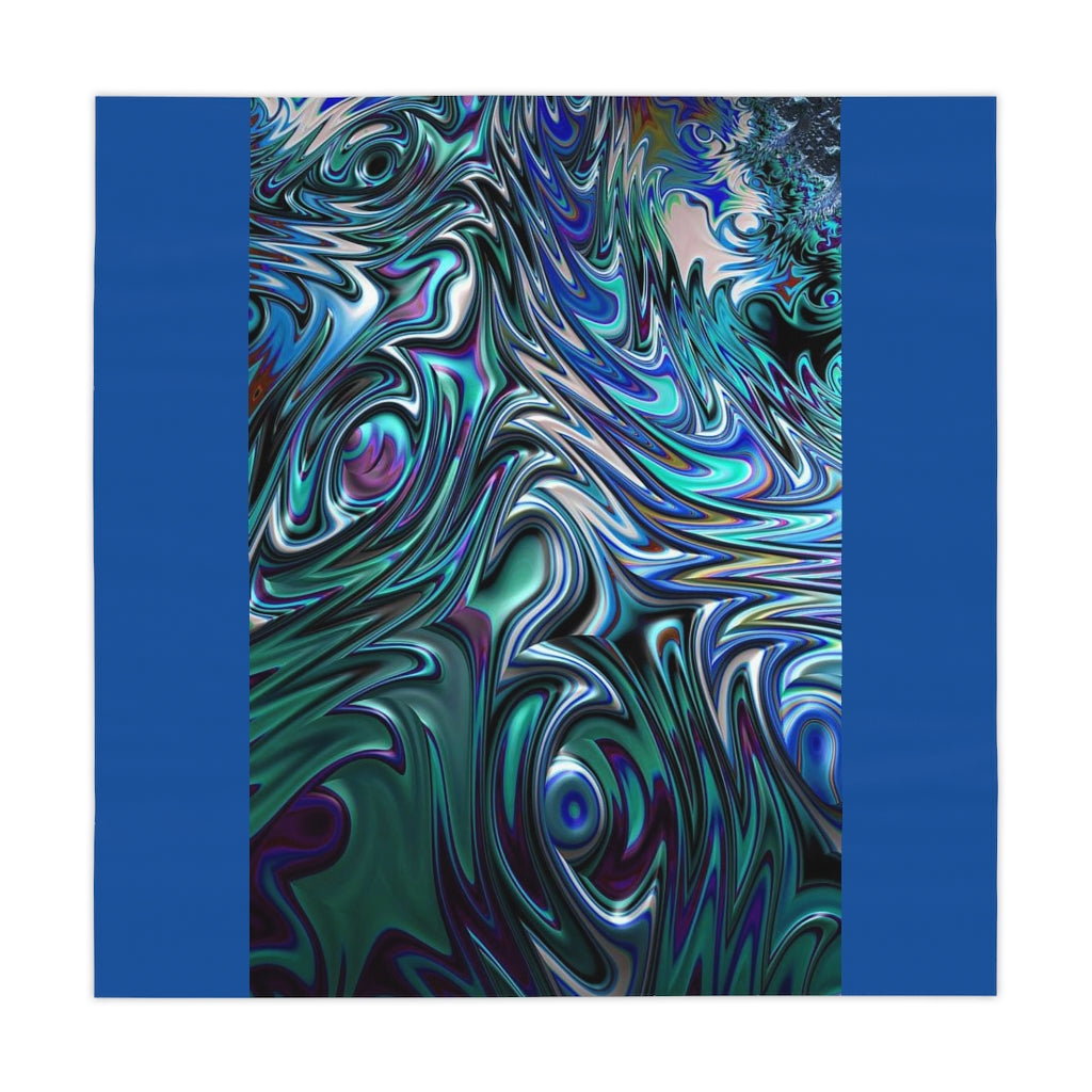 Blue Swirl Fractal Table Cloth