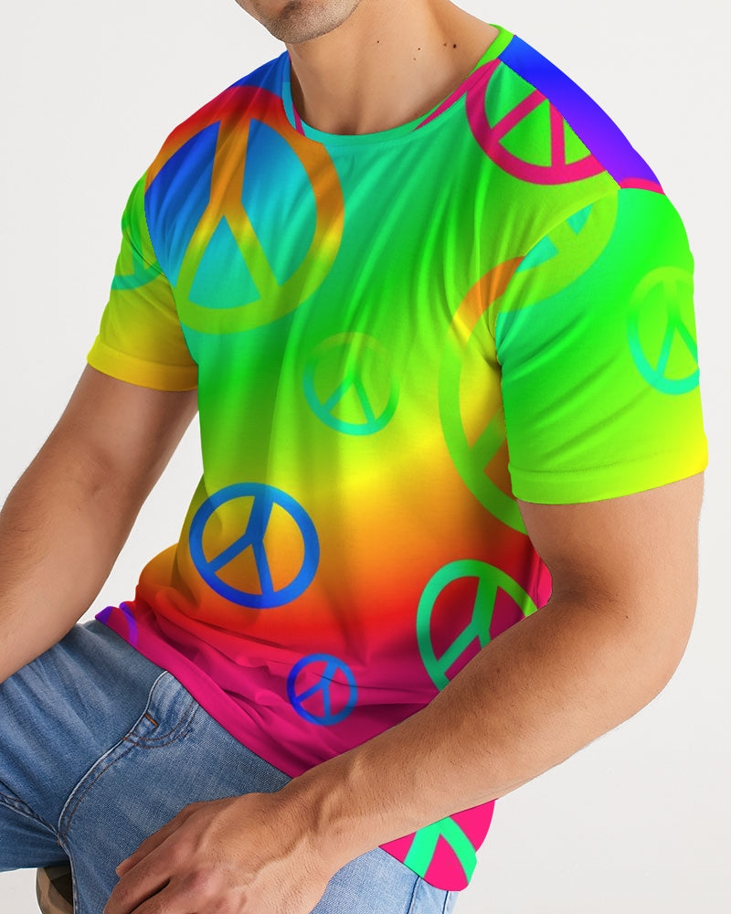Rainbow Peace Signs Men's Tee