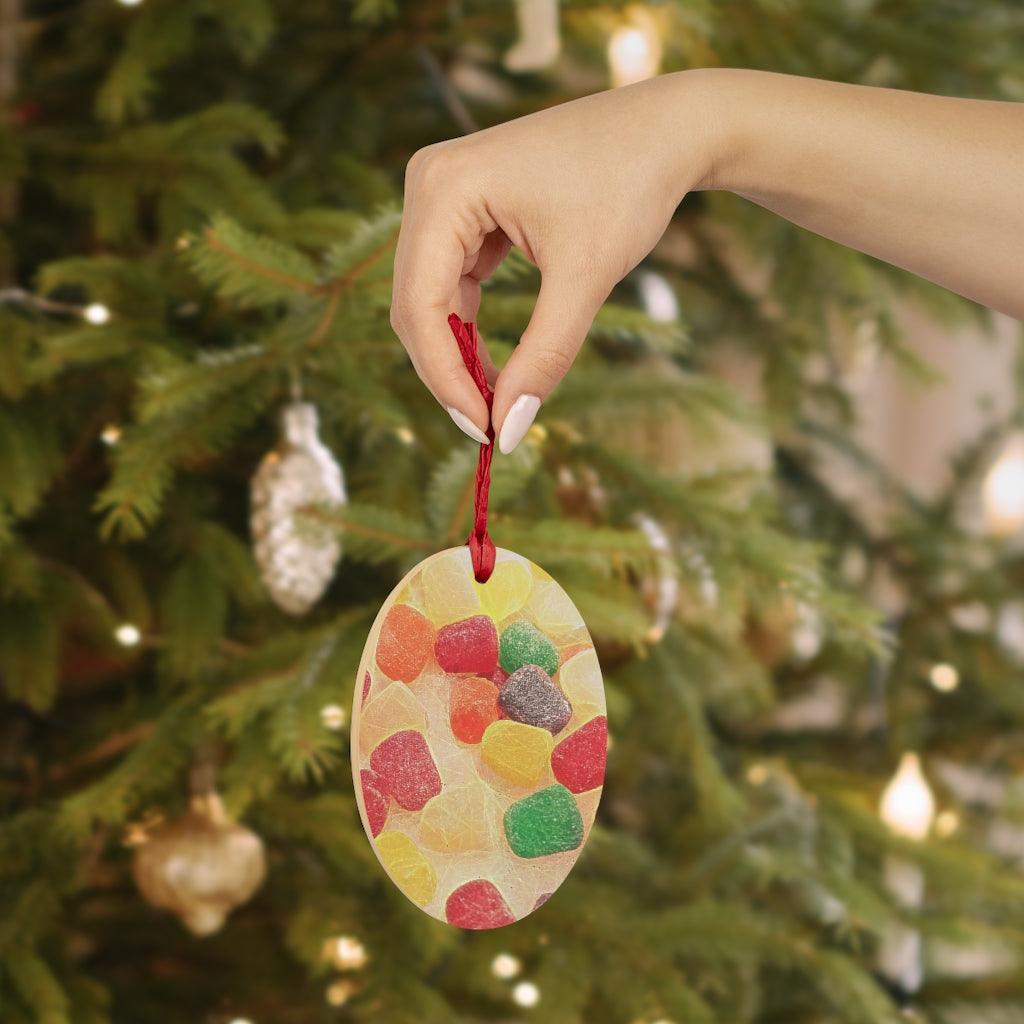 Gumdrops in The Snow Wooden Christmas Ornaments