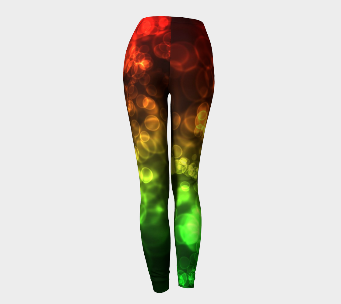 Red Green Bokeh Light Leggings