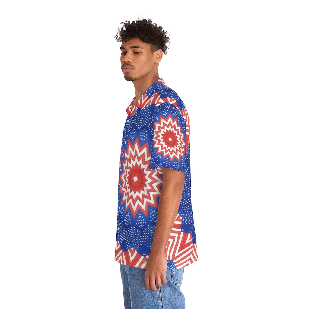 Stars and Stripes Pattern Men's Hawaiian Shirt (AOP)