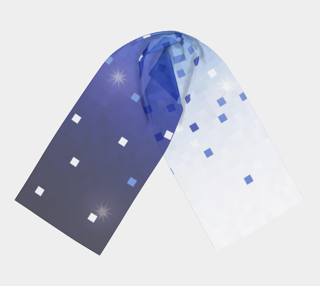 Blue Square Confetti Long Scarf