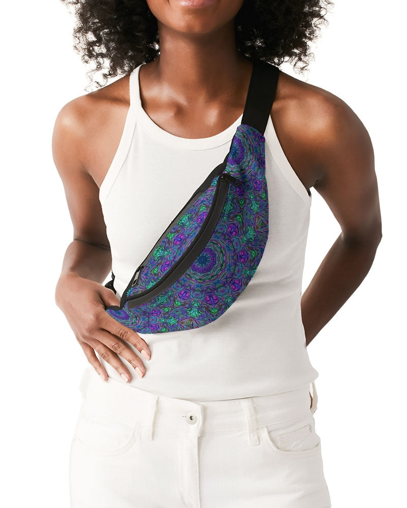 Blue Green Purple Kaleidoscope Crossbody Sling Bag