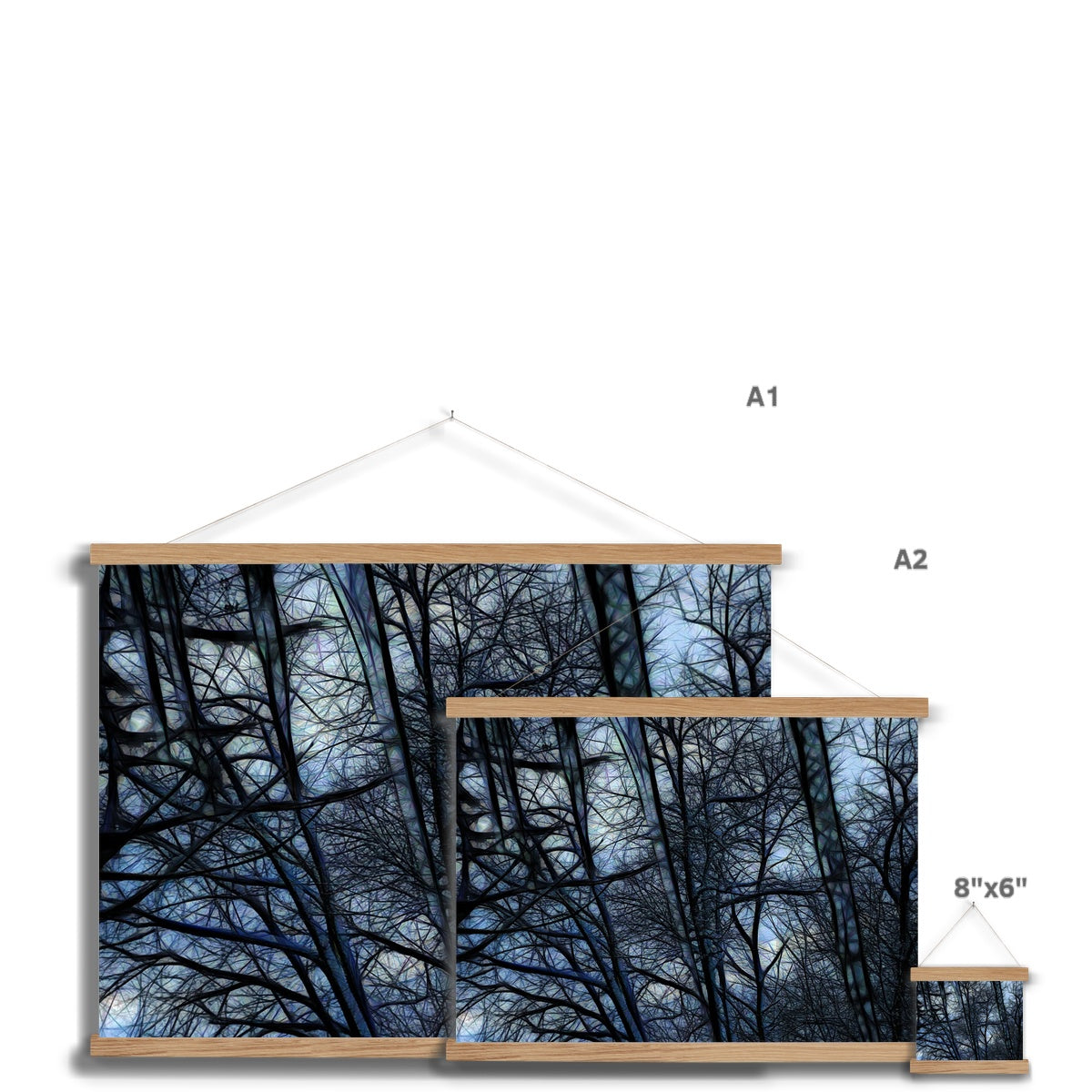 Twilight Icicles Fine Art Print with Hanger