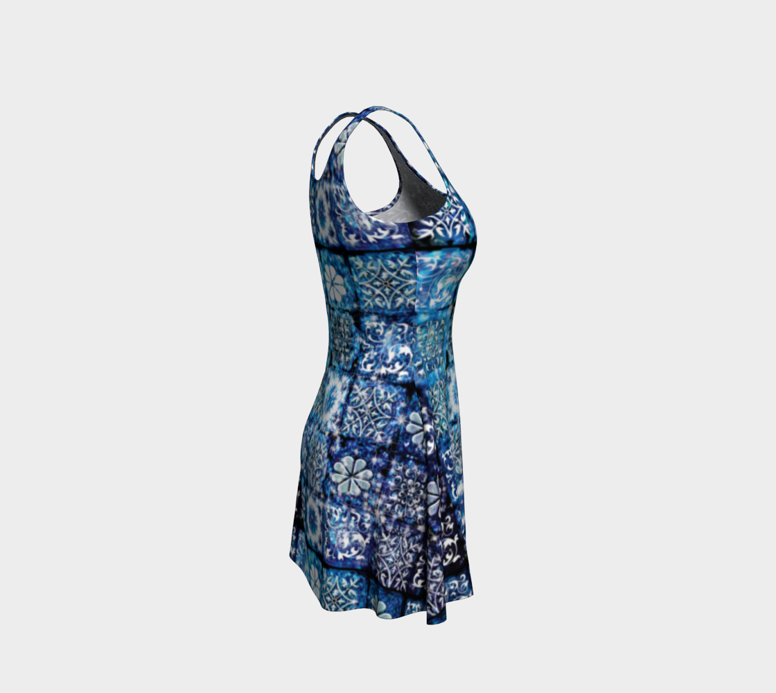 Blue Ice Crystals Flare Dress