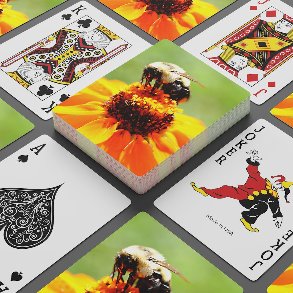 Bee On a Flower Custom Poker Cards