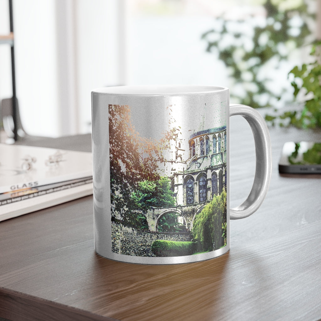 Cathedral In Green Metallic Mug (Silver\Gold)