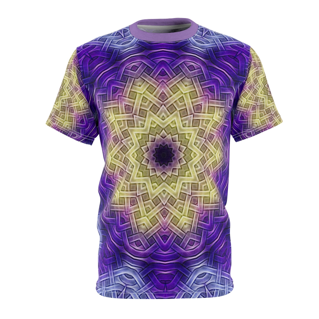 Purple Celtic Knot Kaleidoscope Unisex AOP Cut & Sew Tee