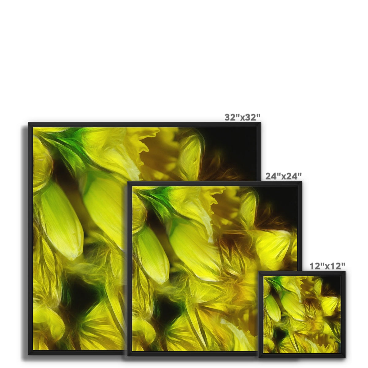 Abstract Yellow Daffodils Framed Canvas