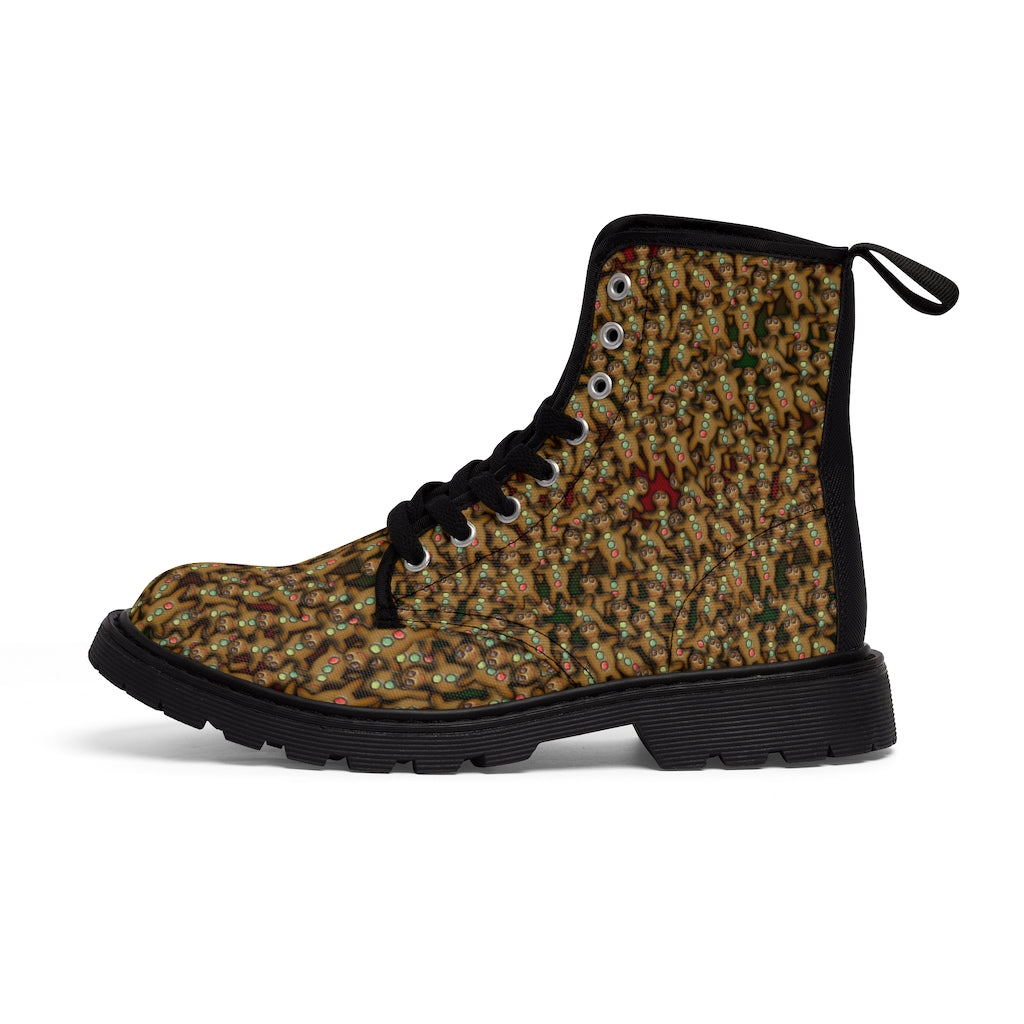 Gingerbread Cookie Women's Canvas Boots