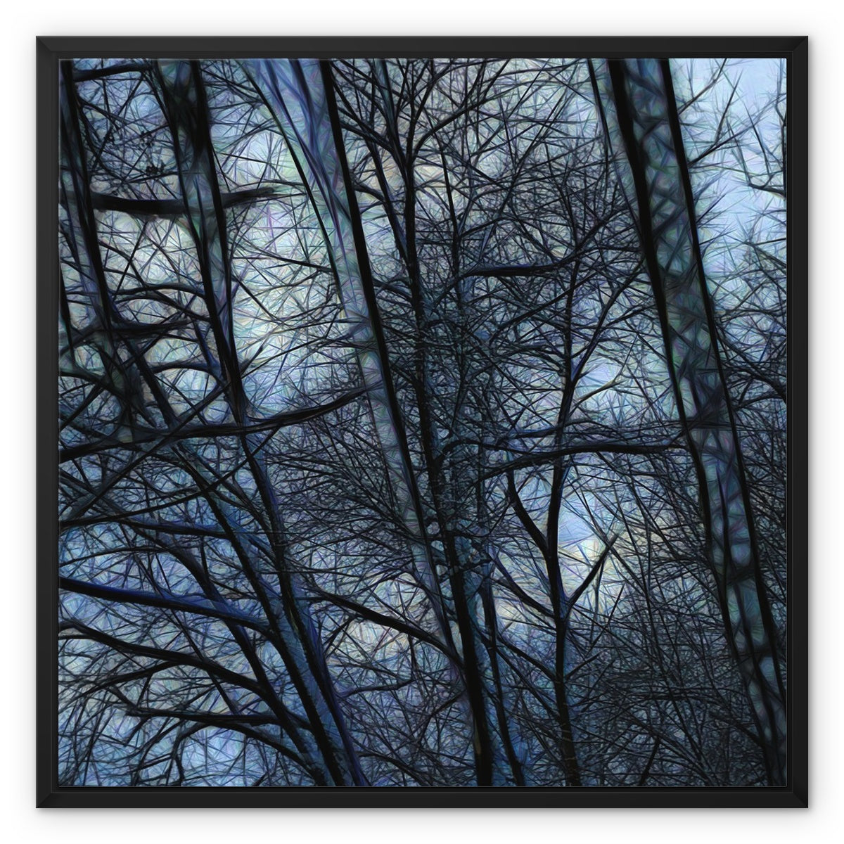 Twilight Icicles Framed Canvas