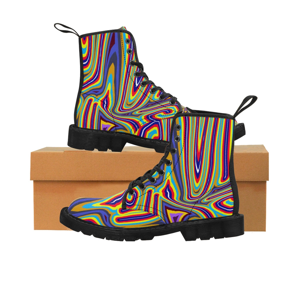 Curly Swirls Women's Canvas Boots