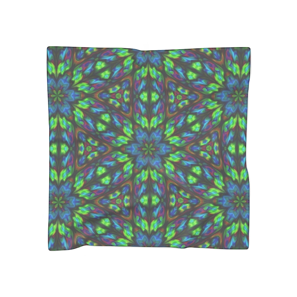 Blue and Green Kaleidoscope Poly Scarf