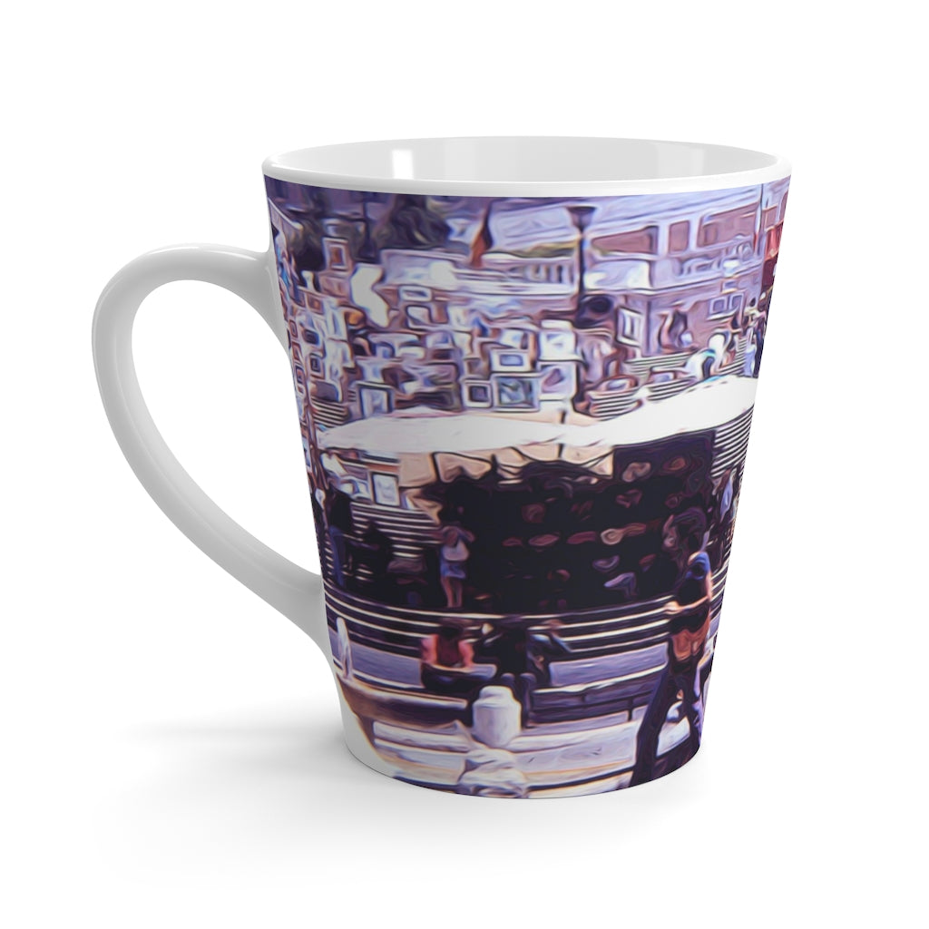 Art Market on The Steps in Rome 1970 Latte Mug