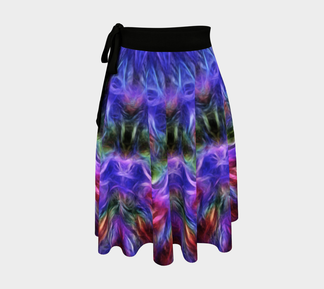 Purple Blue Soft Blend Abstract Wrap Skirt