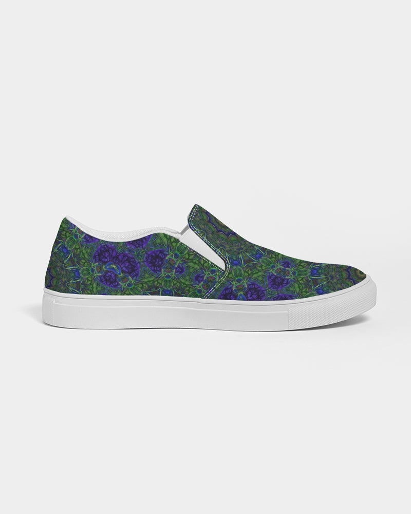 blue Green Ribbon Kaleidoscope Women's Slip-On Canvas Shoe