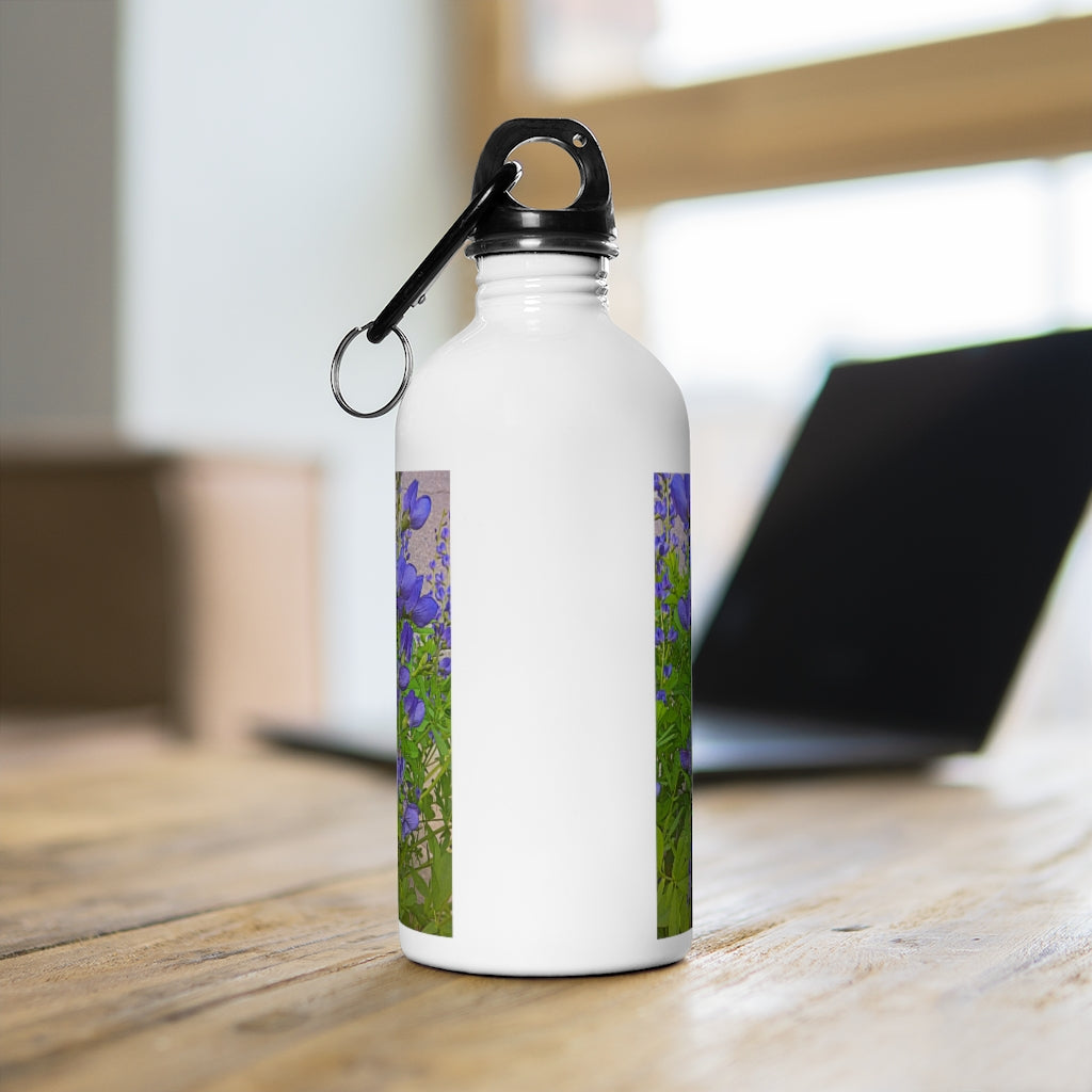 Purple Flowers Stainless Steel Water Bottle