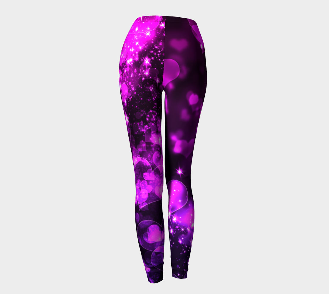 Purple Bokeh Hearts Leggings