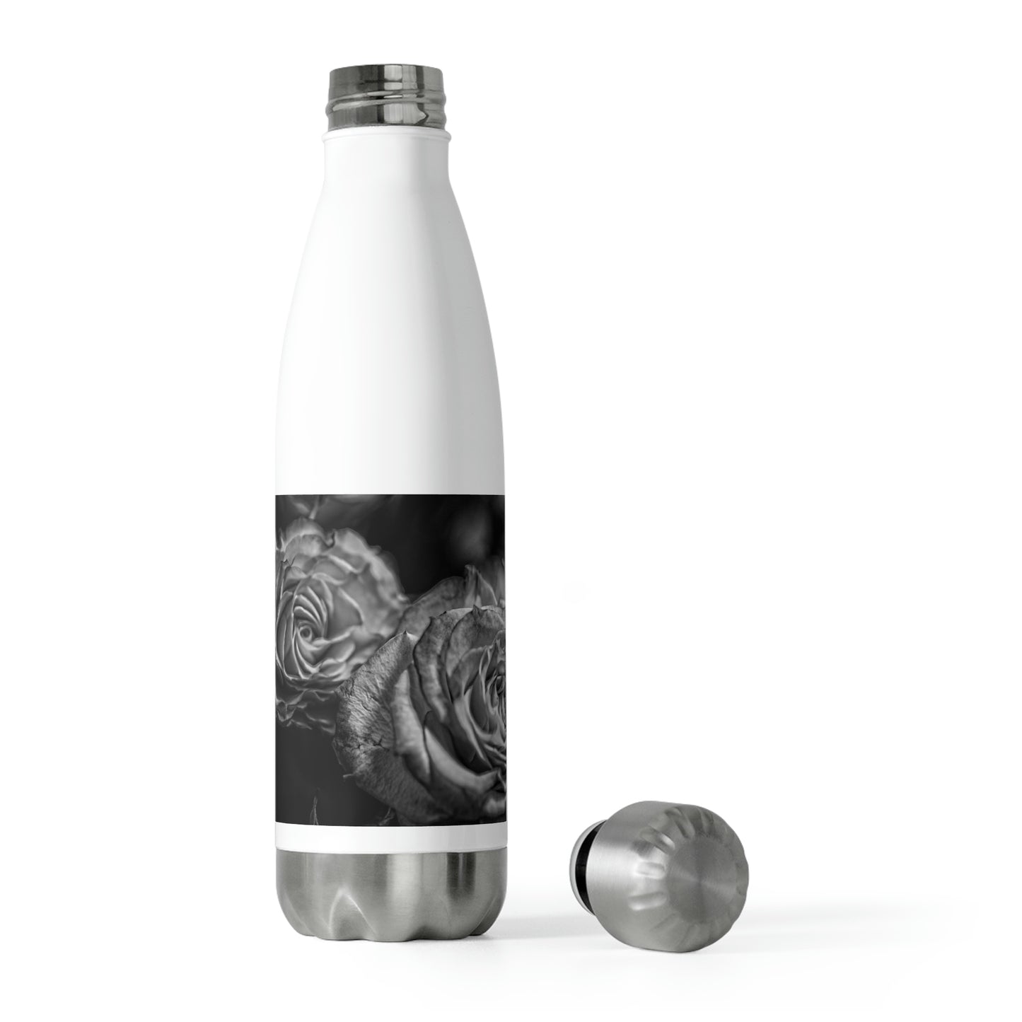 Black and White Tea Roses 20oz Insulated Bottle