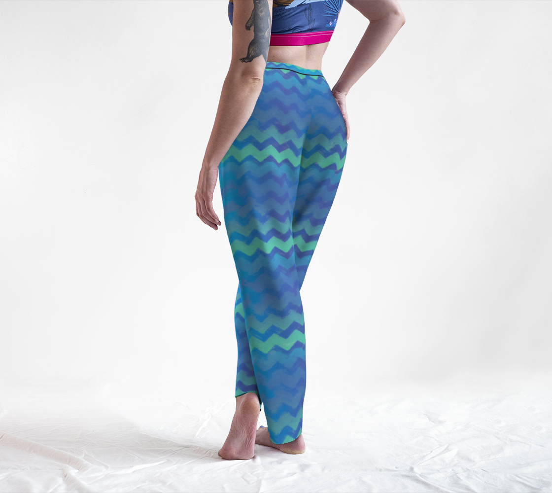 Blue Green Mermaid Stripes Lounge Pants