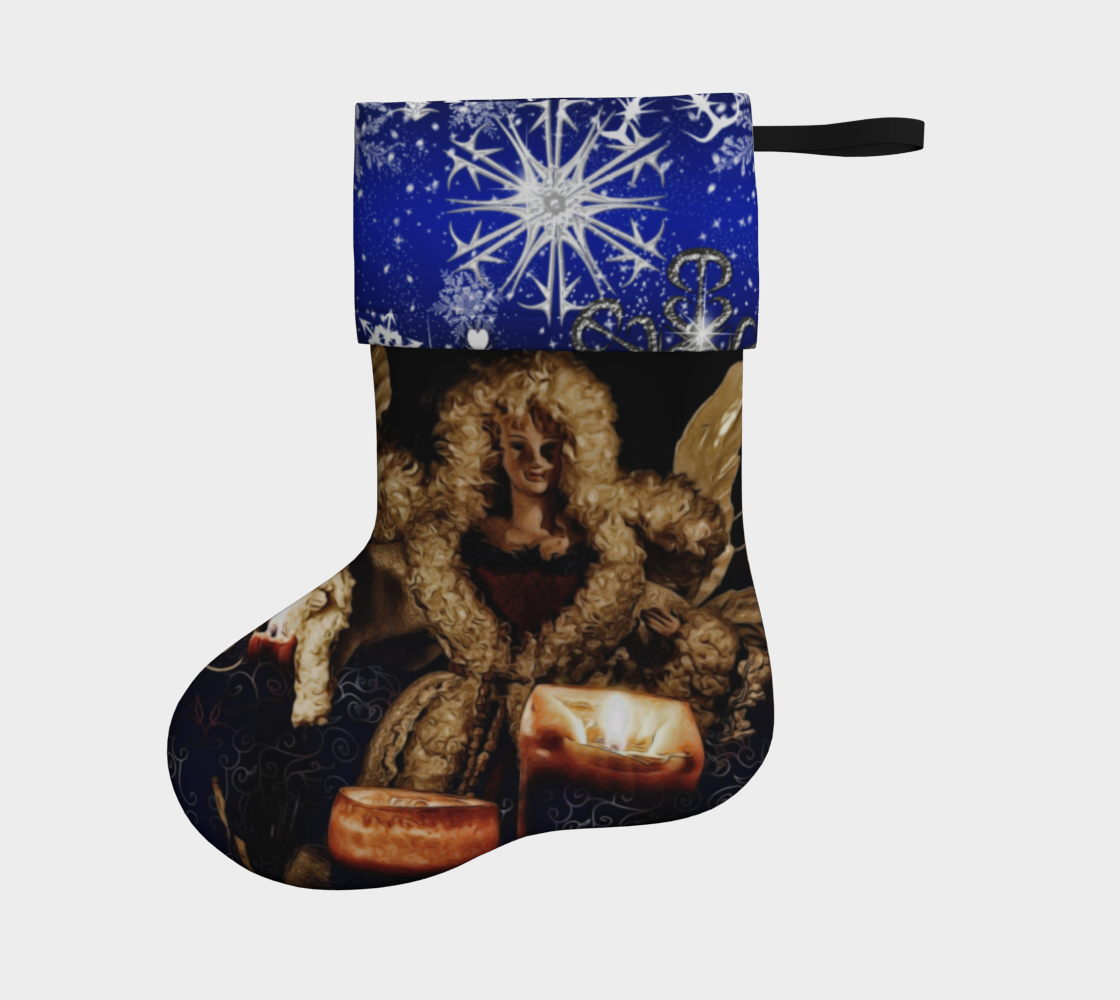 Angel and Candles Holiday Stocking