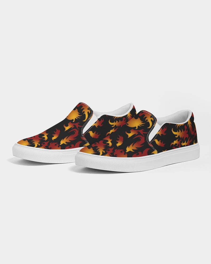 Abstract Flames Pattern  Women's Slip-On Canvas Shoe