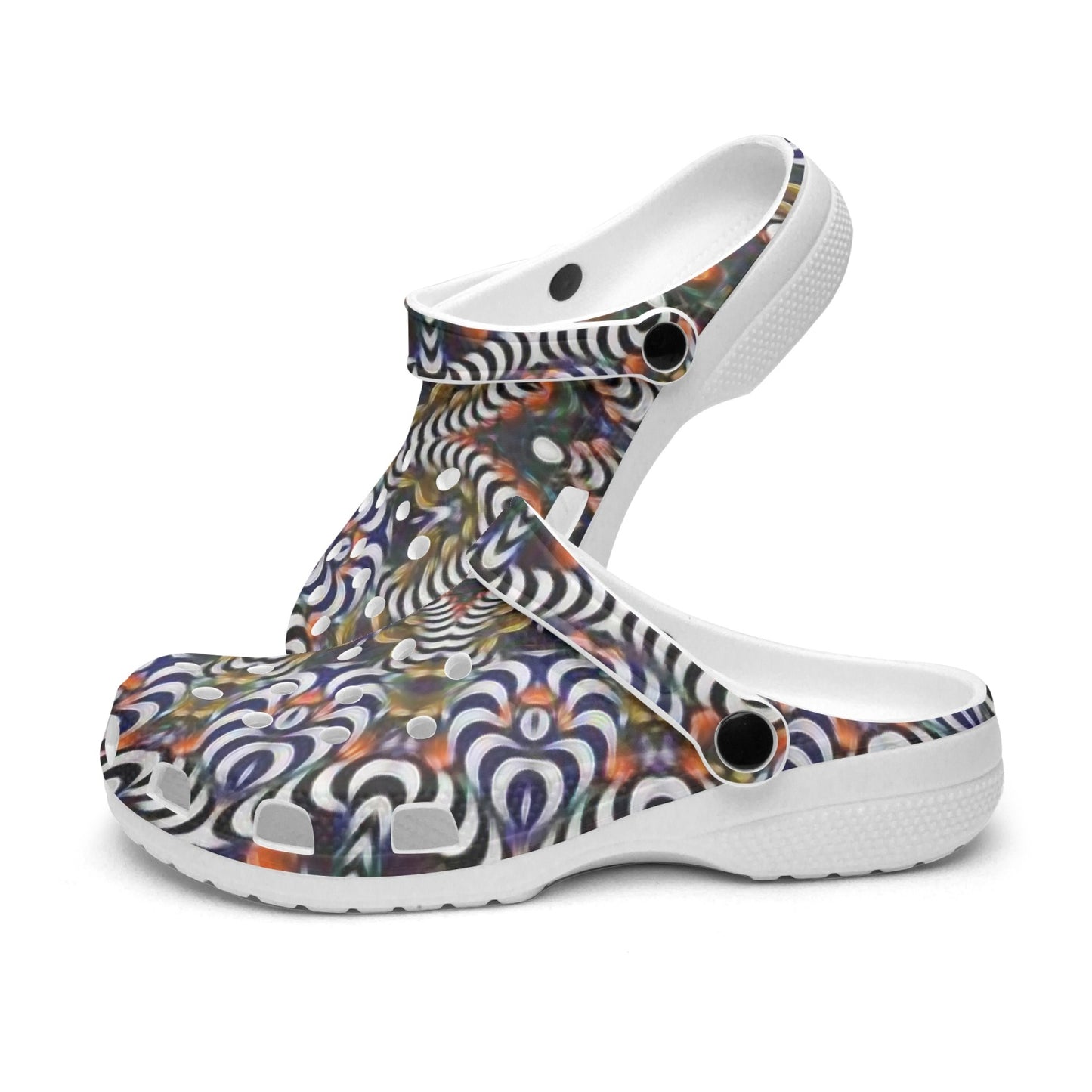 Stripes and Spirals 413. All Over Printed Clogs