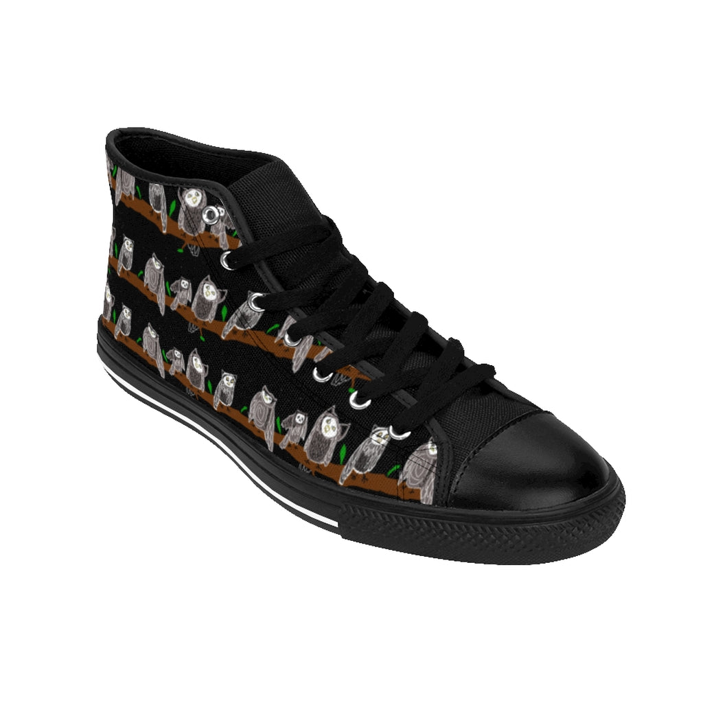 Cute Owl Pattern Women's High-top Sneakers