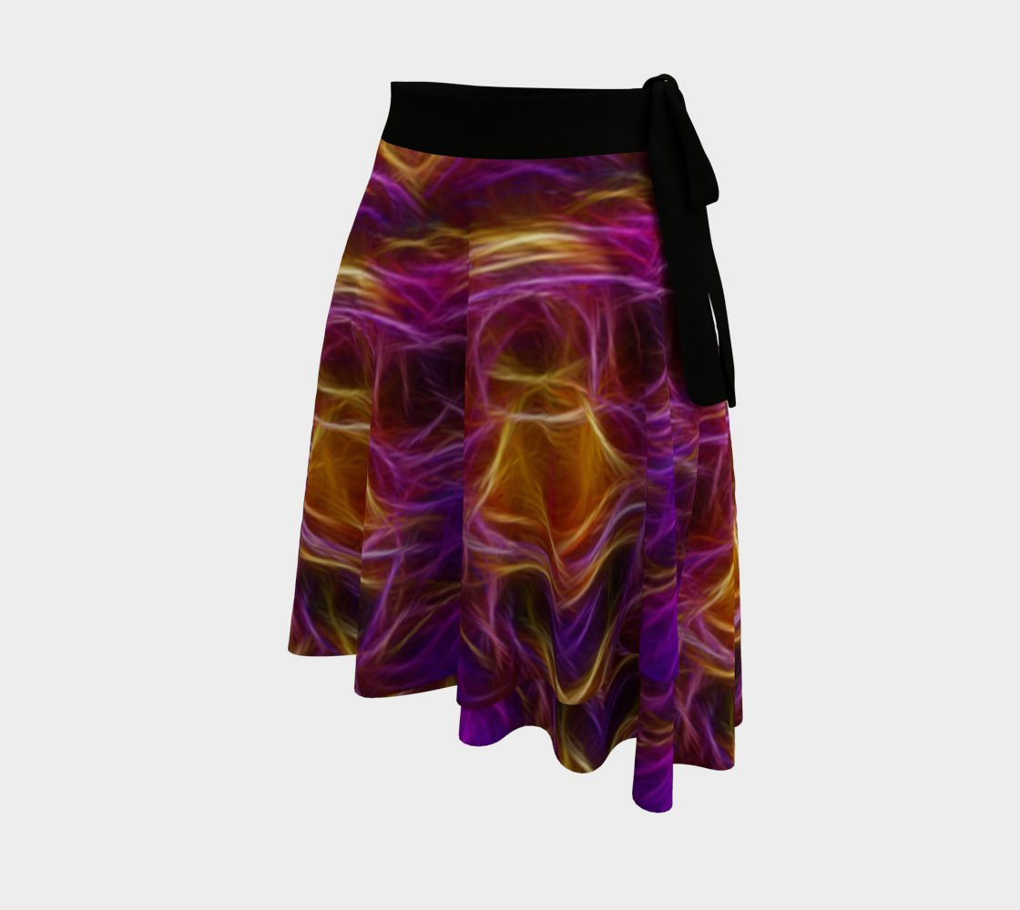 Purple Orange Abstract Wrap Skirt