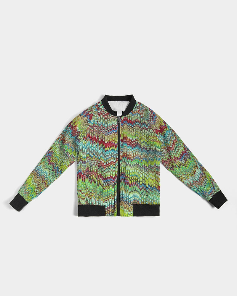 Cool Green Marbled Women's Bomber Jacket