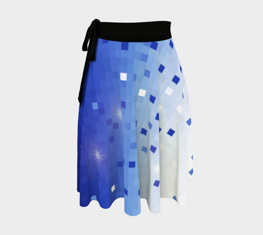 Blue Square Confetti Wrap skirt
